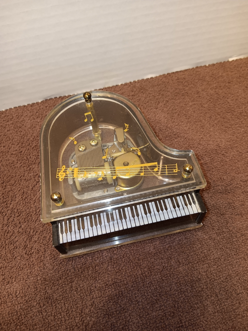 Vintage Sankyo Lucite Baby Grand Piano Music Box
